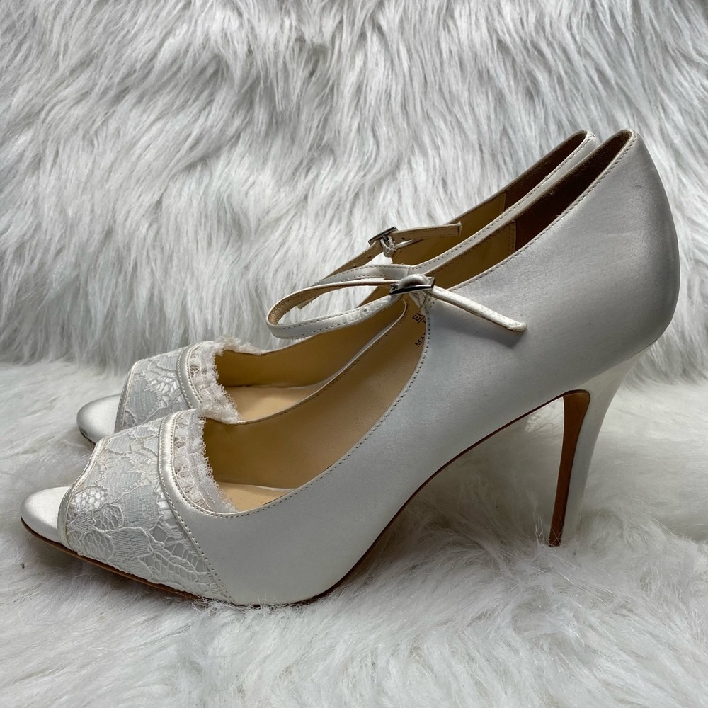 Benjamin Adams London Satin Lace Stiletto Heels Size US 9.5 EU 41